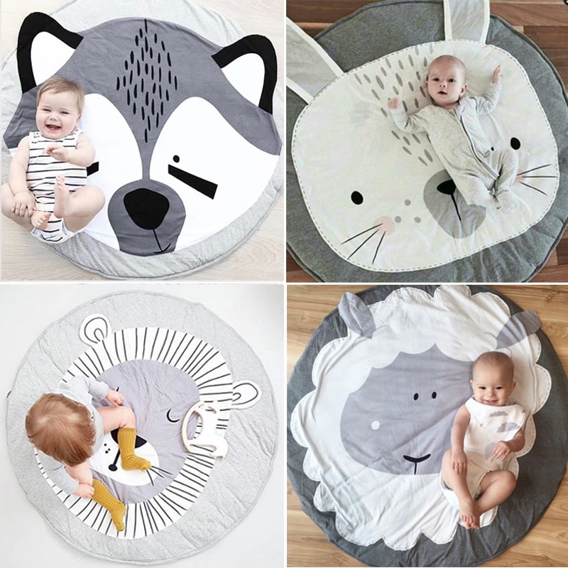 Details about   90CM Round Baby Playmat Soft Cotton Play Mats Crawling Creeping Mat Floor Carpet 