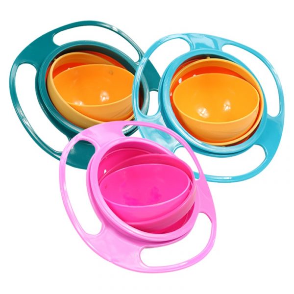 Universal Gyro Bowl Practical Design Children Rotary Balance Novelty Gyro Umbrella 360 Rotate Spill Proof Solid